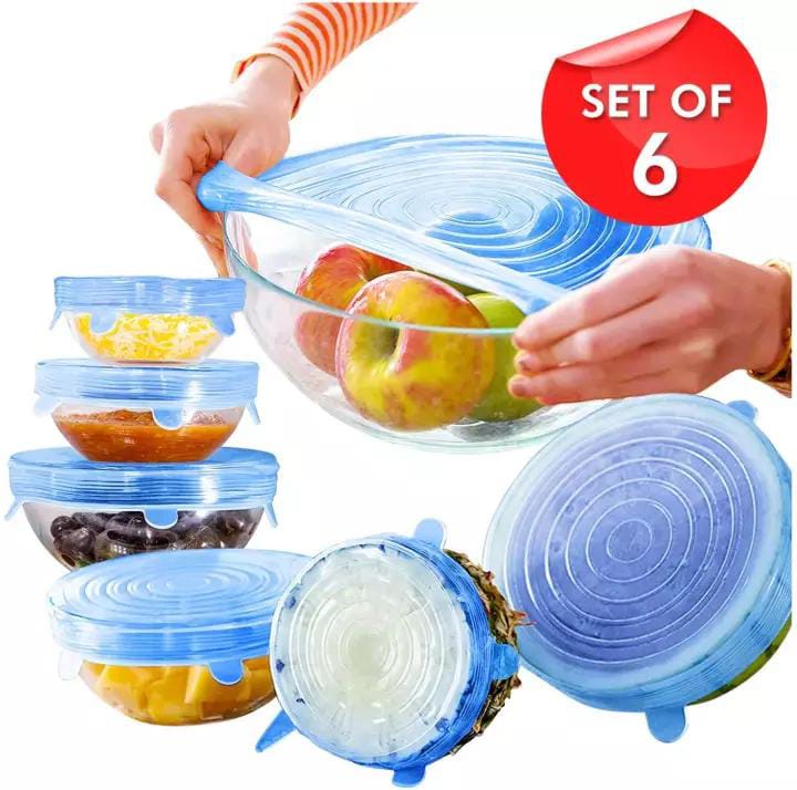 6Pcs Universal Silicone Stretch Lids Reusable Food Covers