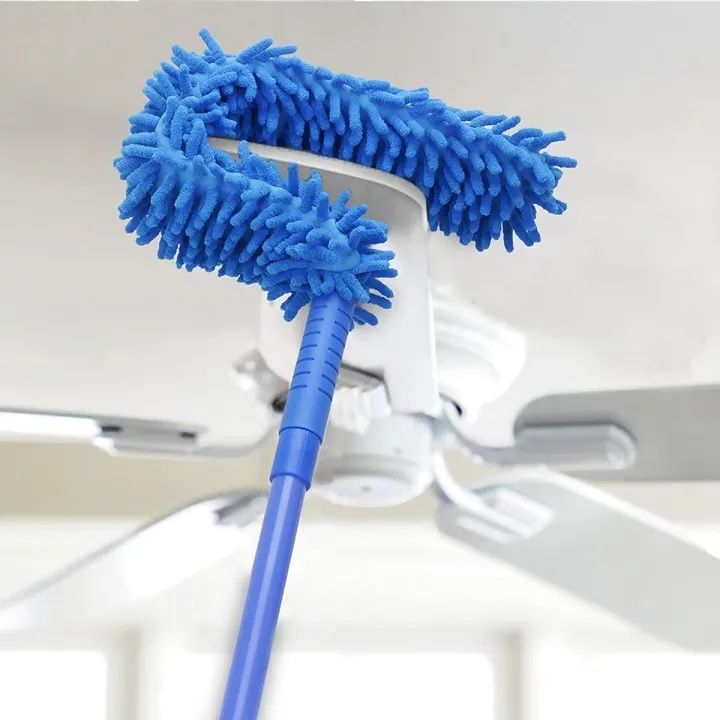 Microfiber Fan Duster with Long Steel Rod