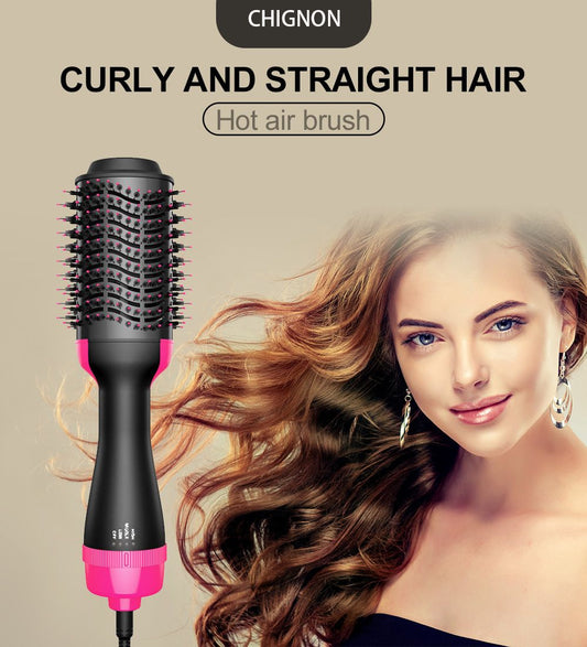 Hot Air Brush One-Step Hair Dryer Straightener and Curler Comb