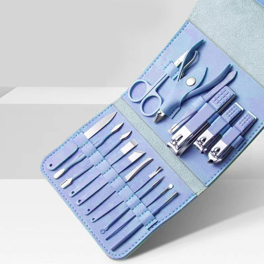 16 in 1 Stainless Steel Nail Cutter & Manicure Set with Folding Case