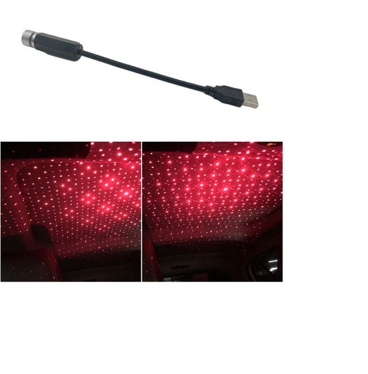 USB Powered LED Galaxy Star Night Light Red for Car and Bedroom